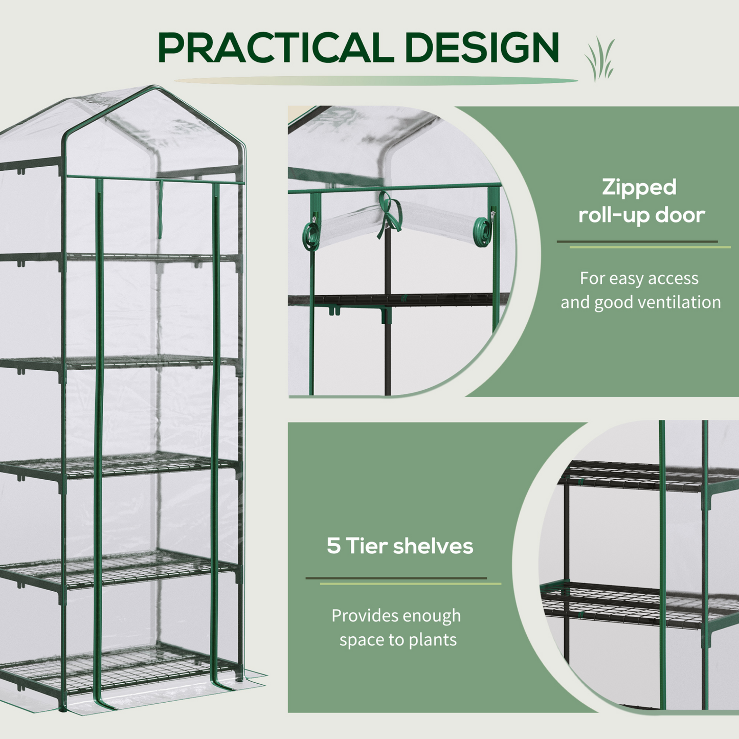 5 Tier Greenhouse 69 x 49 x 193cm