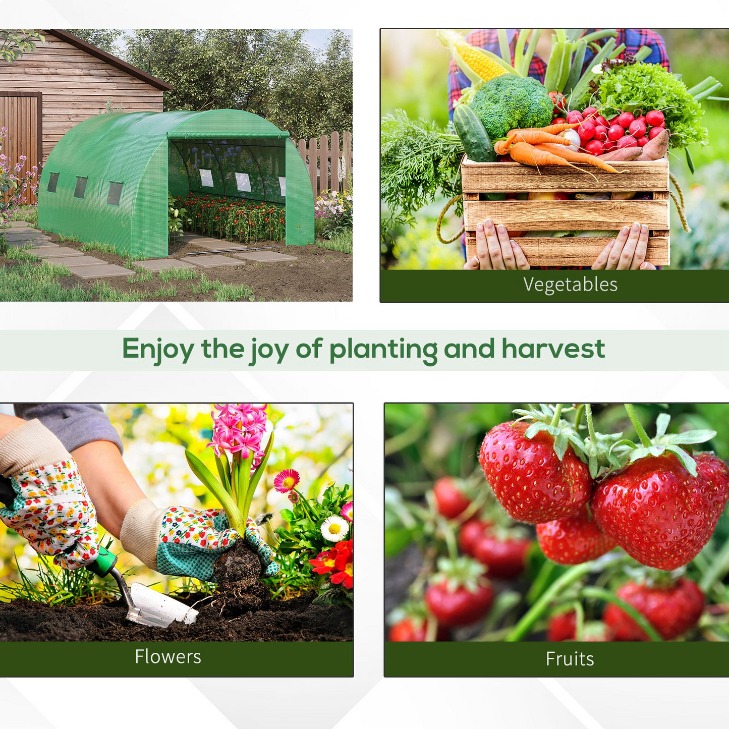 Walk in Polytunnel Greenhouse with Windows and Doors (4 x 3M)