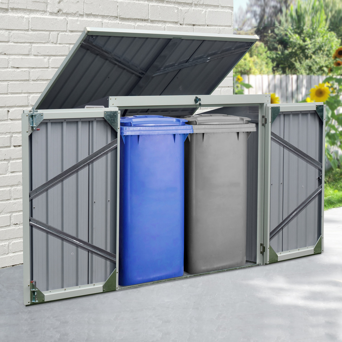 2-Bin Rubbish Storage Shed