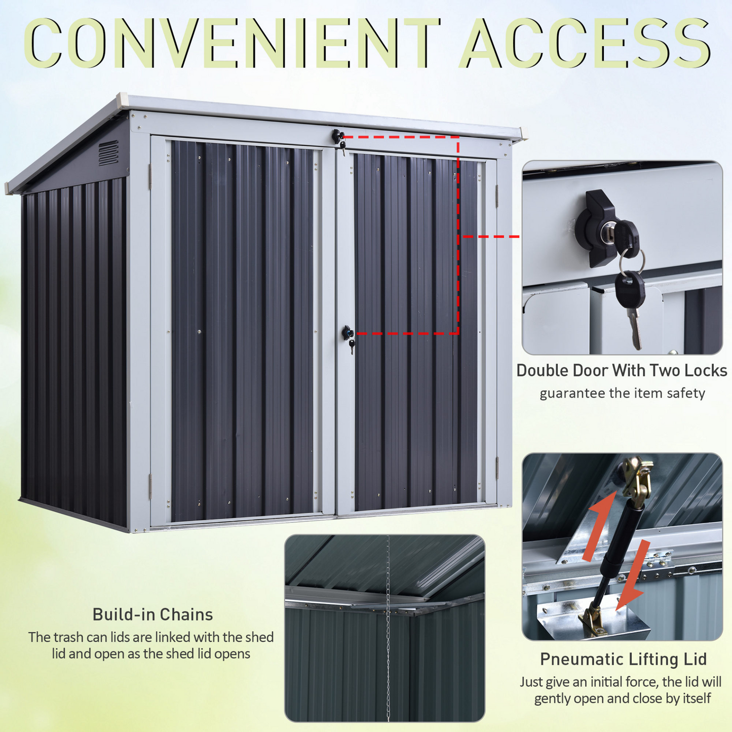 2-Bin Rubbish Storage Shed