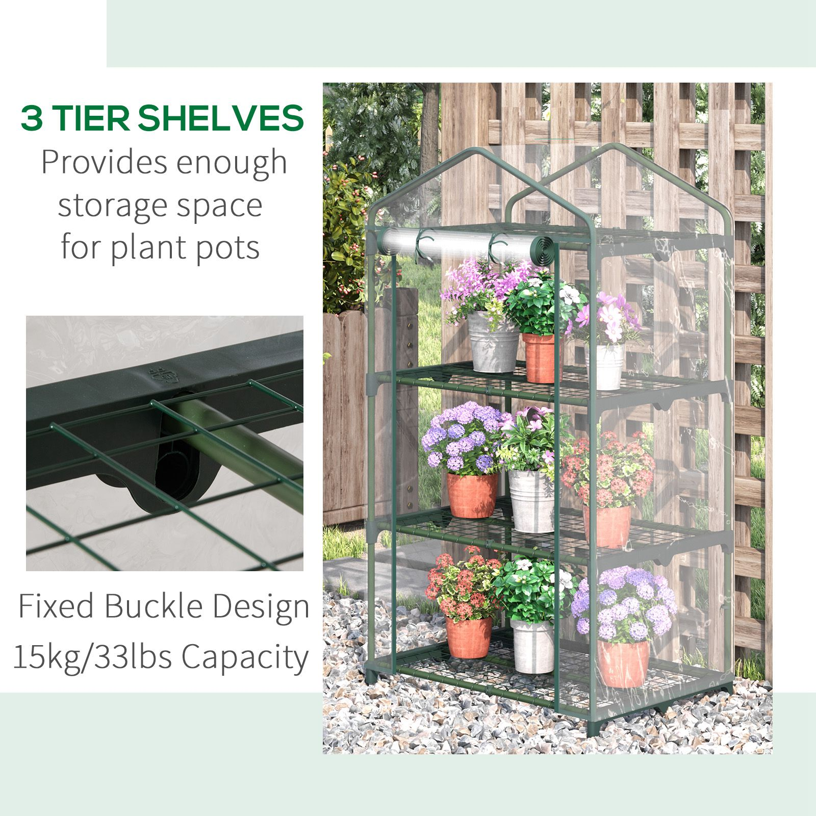 3 Tier Mini Greenhouse 69L x 49W x 125H cm