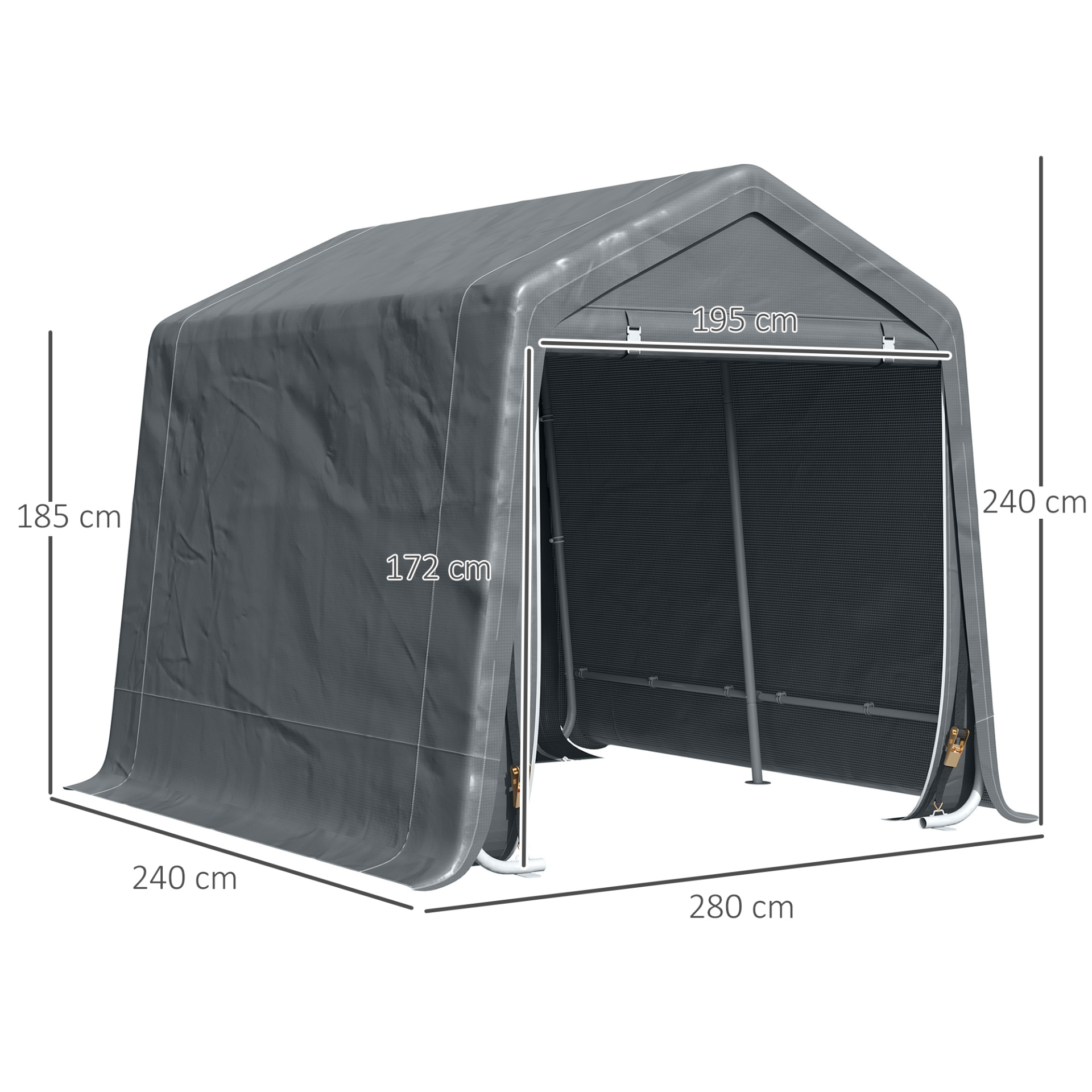 Garden Storage Shelter with Double Zipper Doors