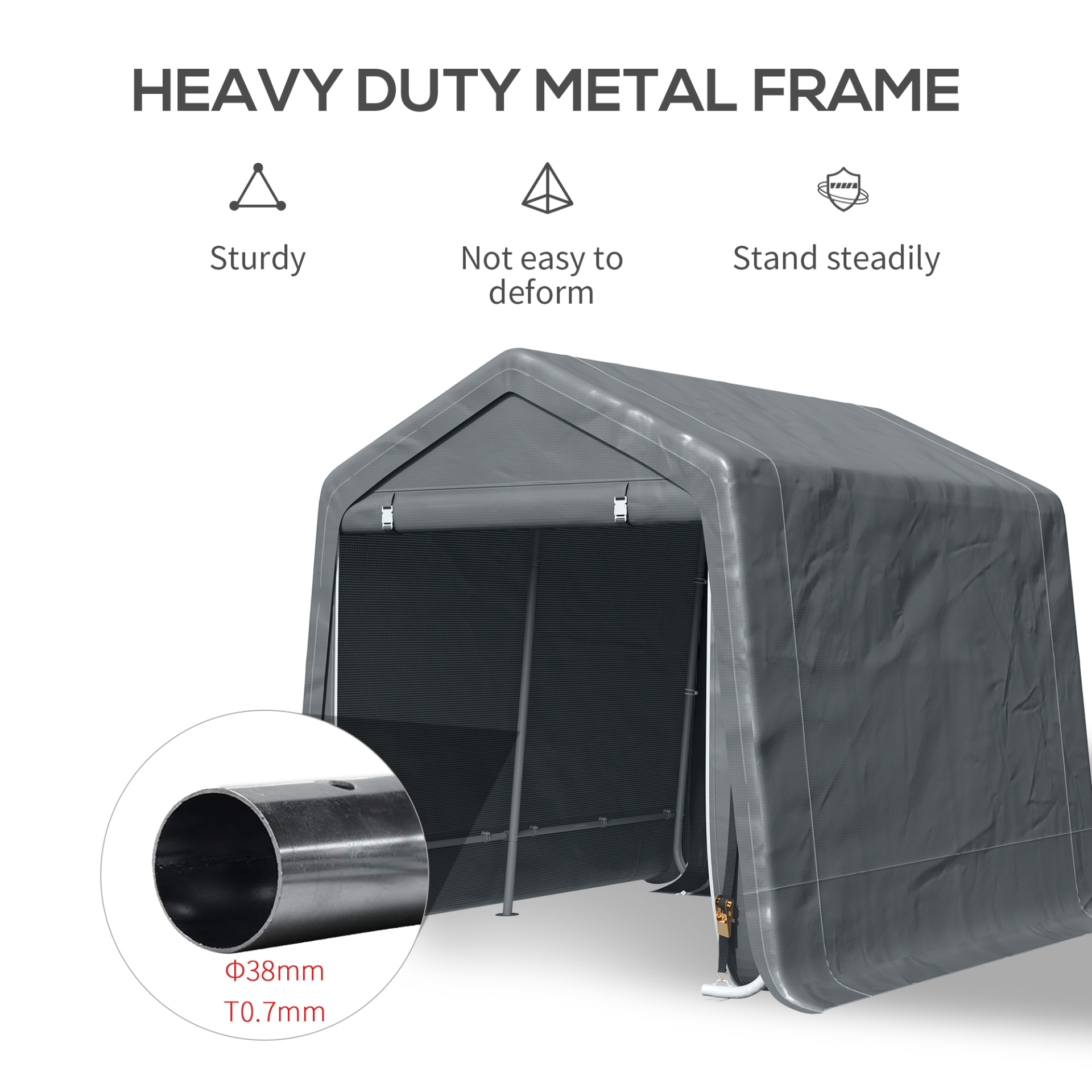 Garden Storage Shelter with Double Zipper Doors