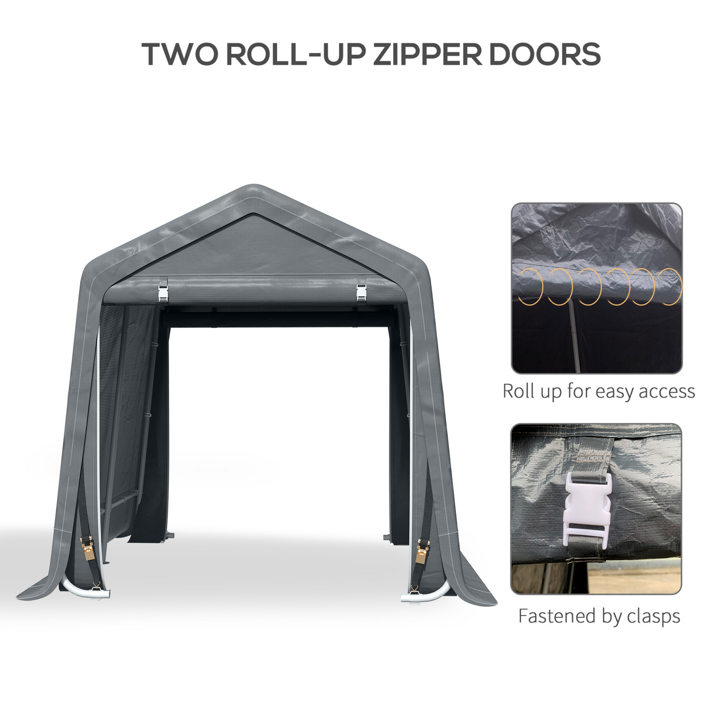 Garden Storage Shelter with Double Zipper Doors