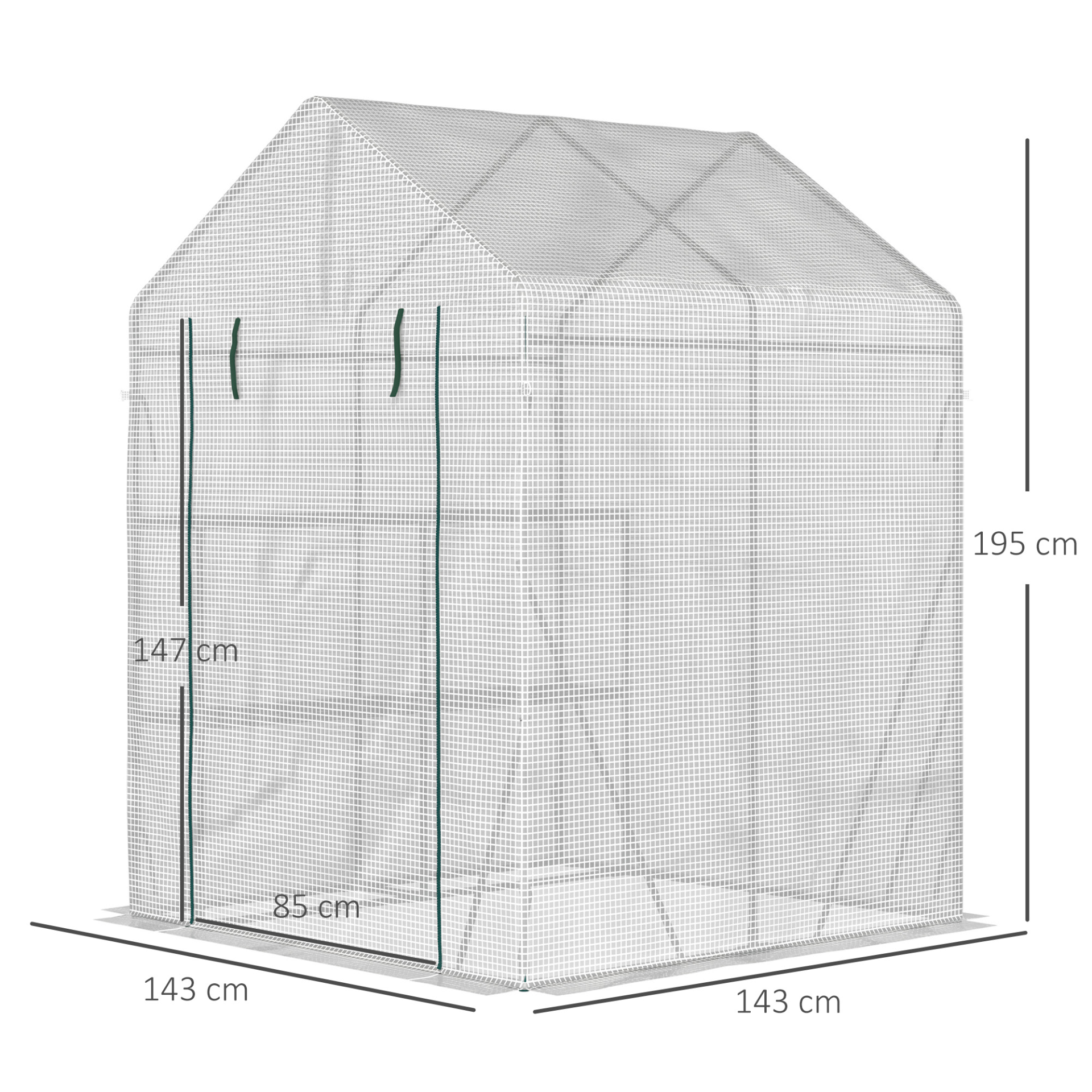 Outsunny Plant Grow House with 2 Tier Shelf