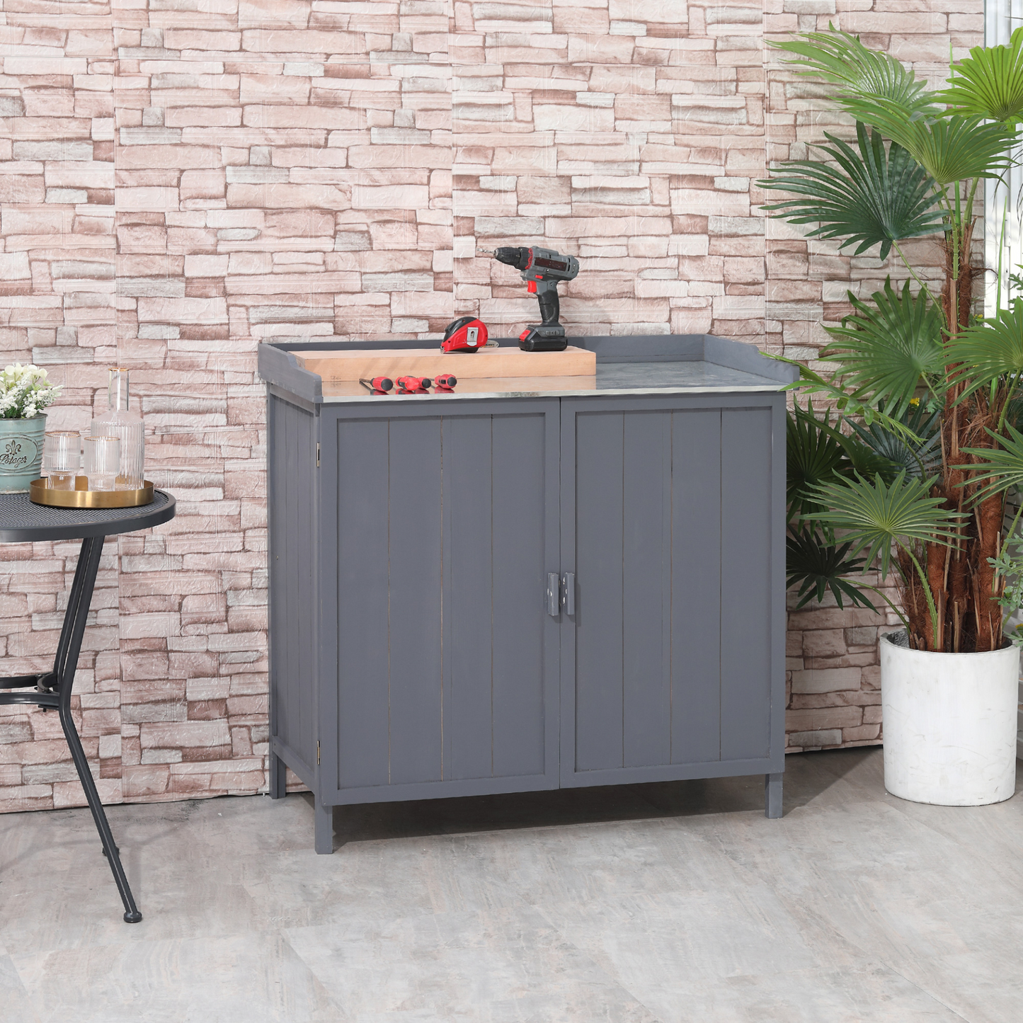 Garden Storage Cabinet- Grey