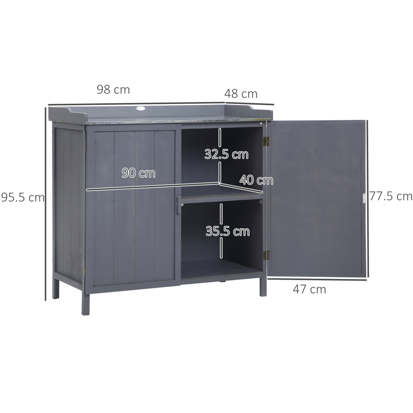 Garden Storage Cabinet- Grey