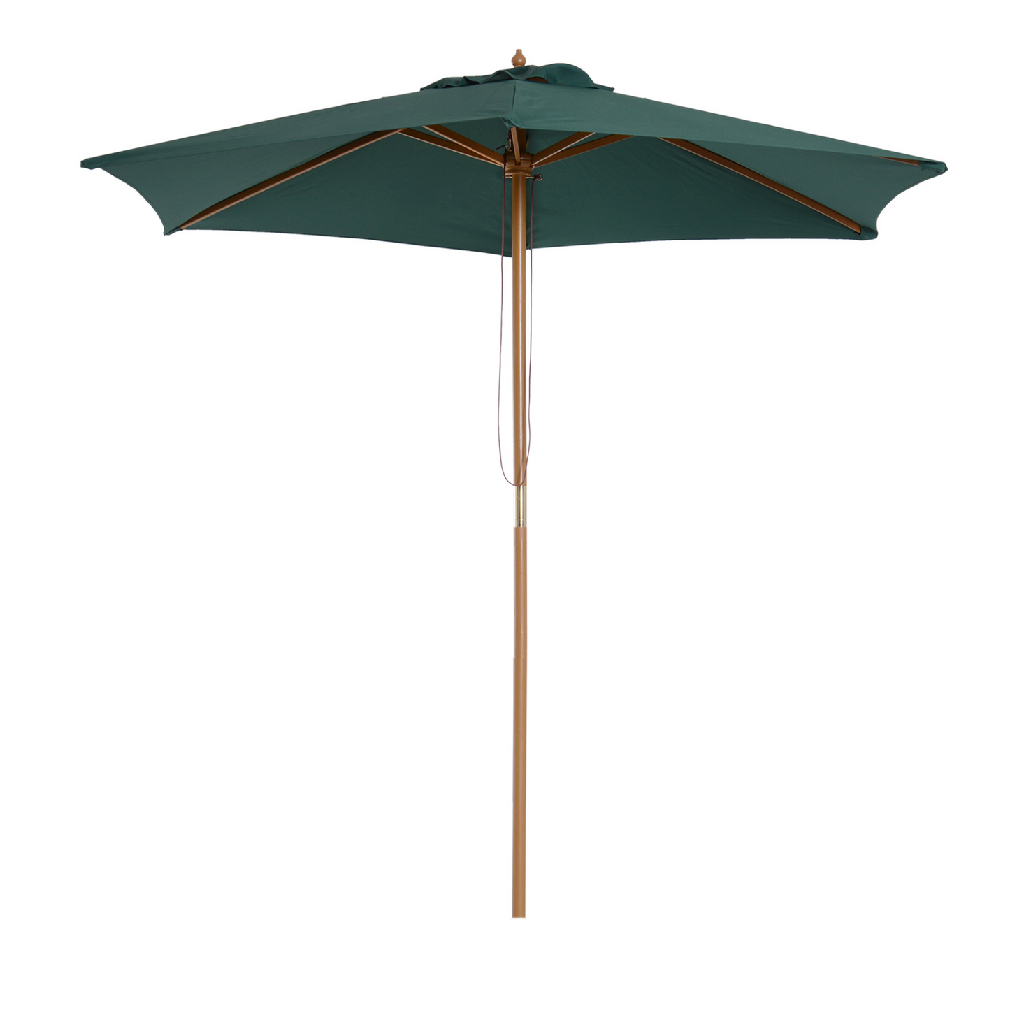 Green 2.5m Wood Garden Parasol