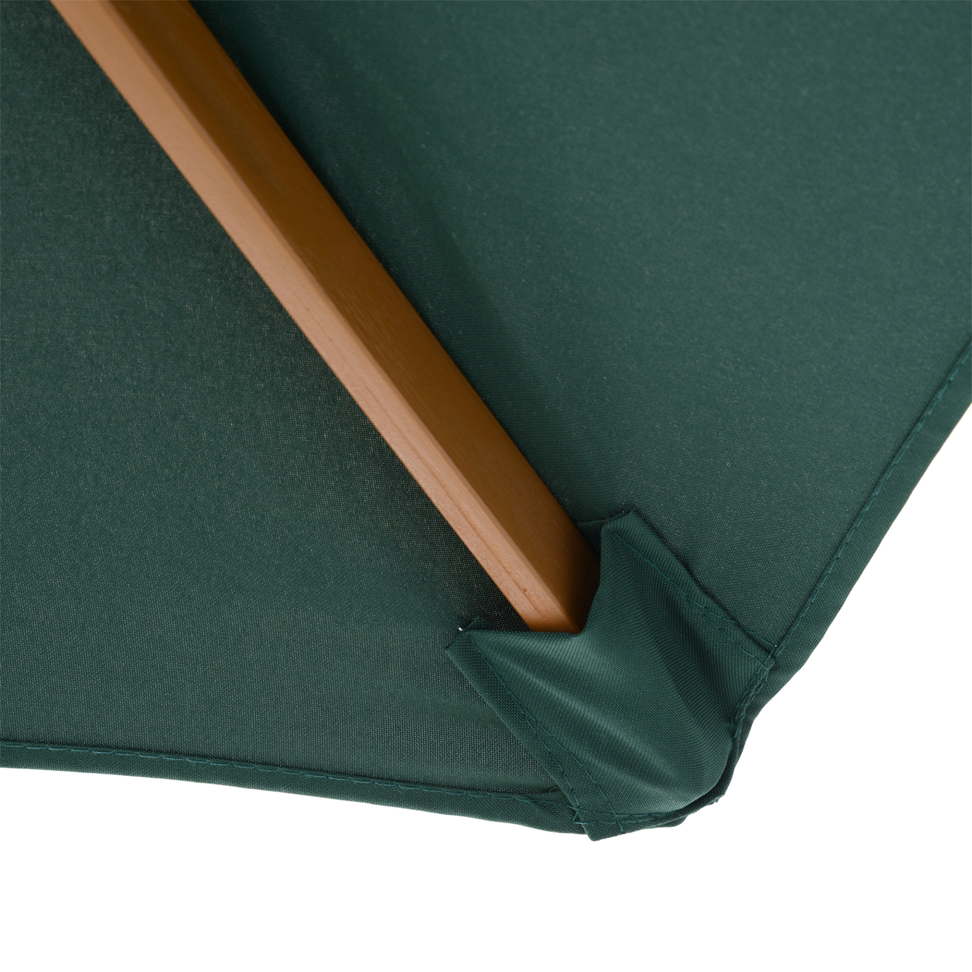 Green 2.5m Wood Garden Parasol