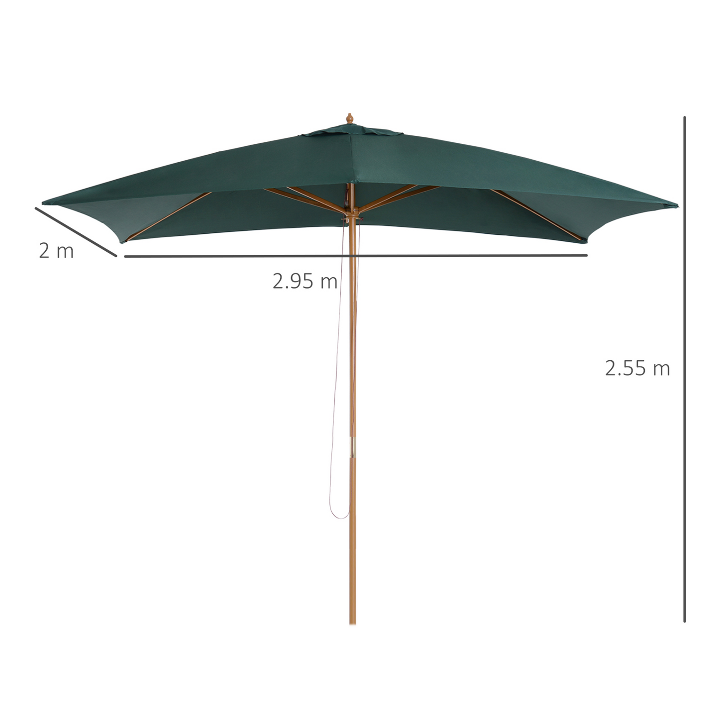 Green Wooden Garden Parasol