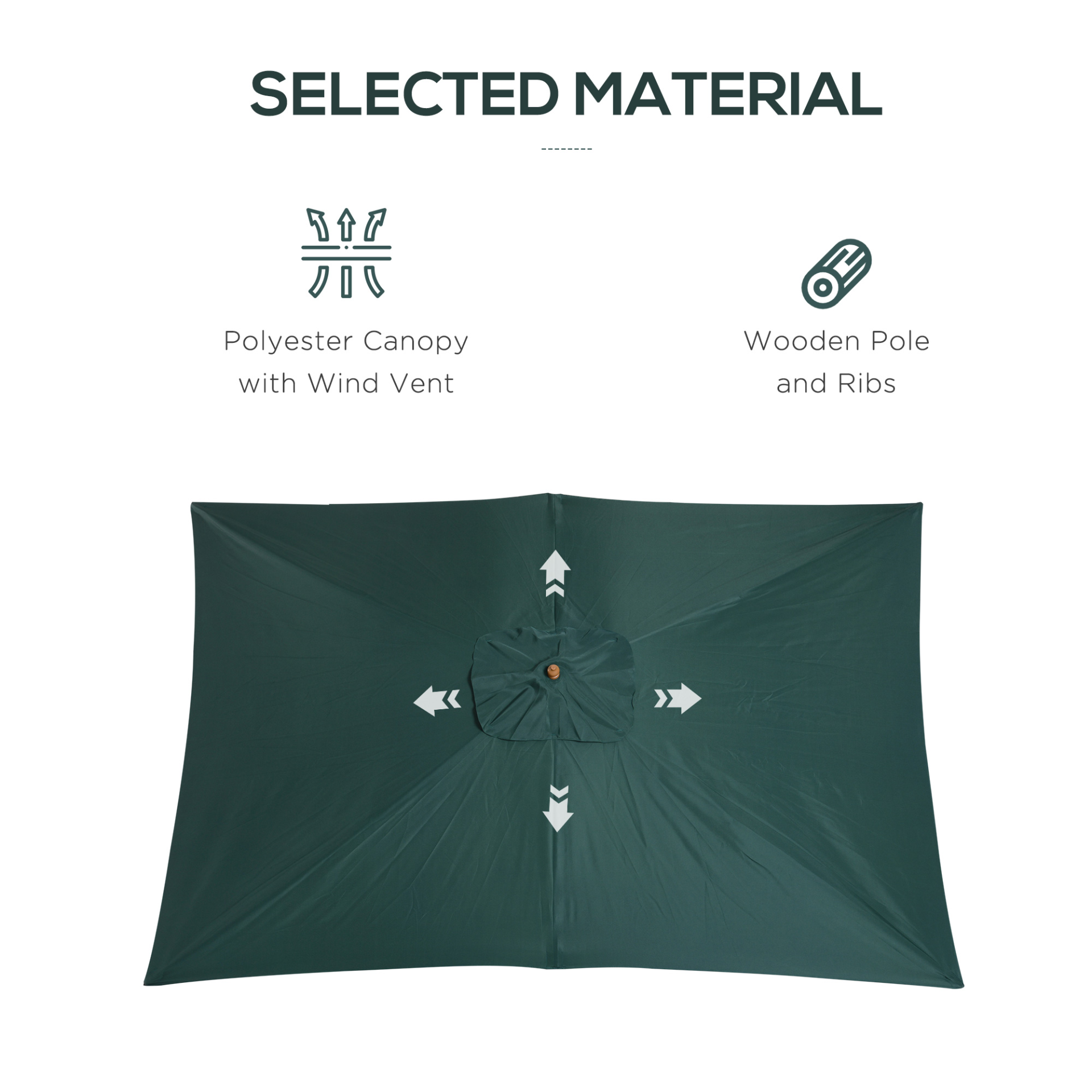 Green Wooden Garden Parasol