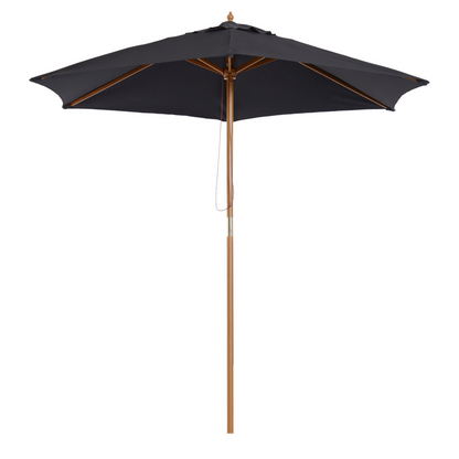 Black Wood Garden Parasol