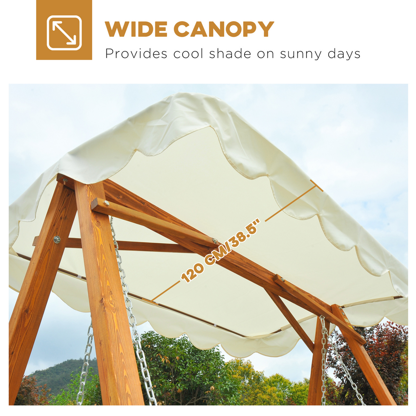 3 Seater Wooden Garden Swing Chair