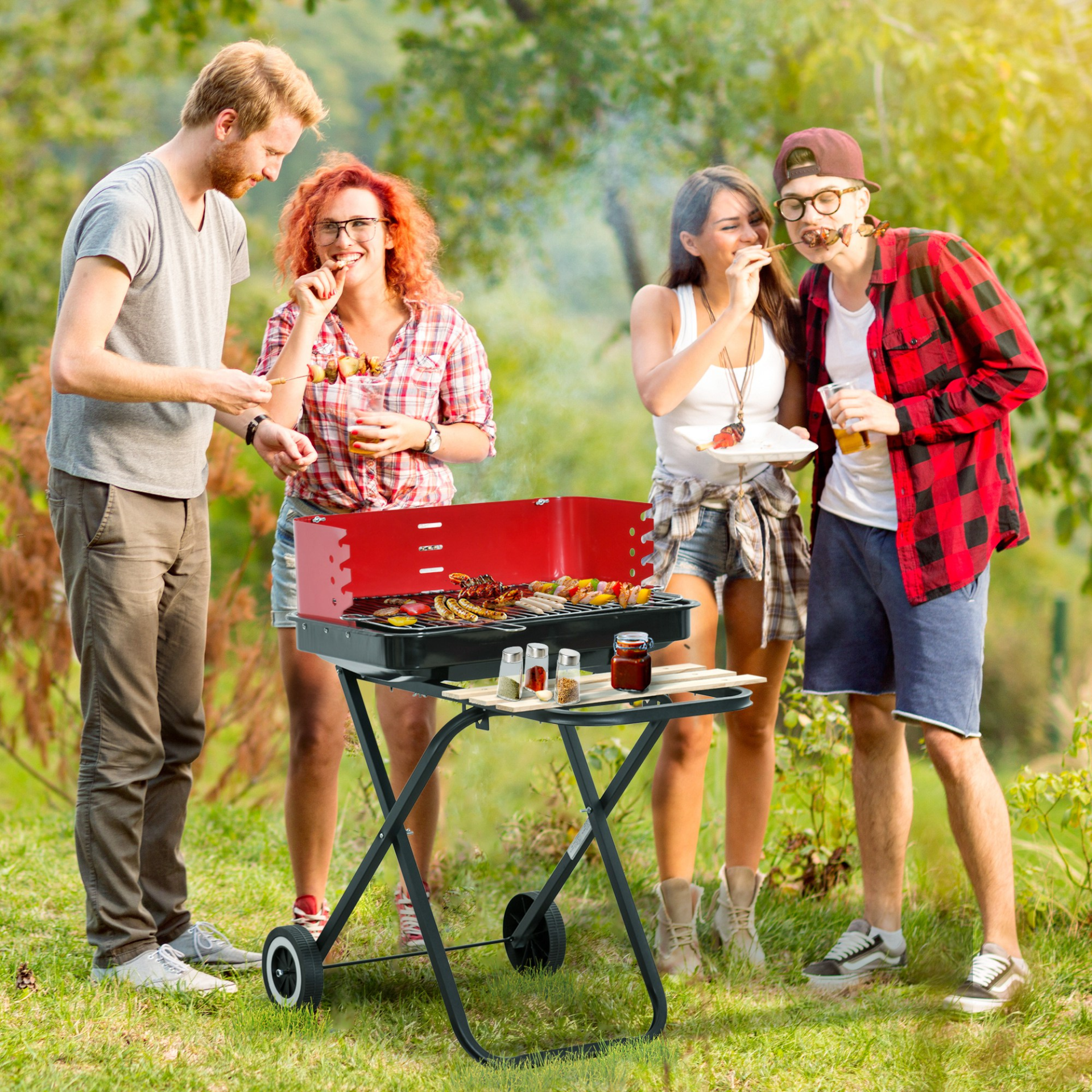 Charcoal Trolley BBQ With Wheels | Jscapes Home and Garden