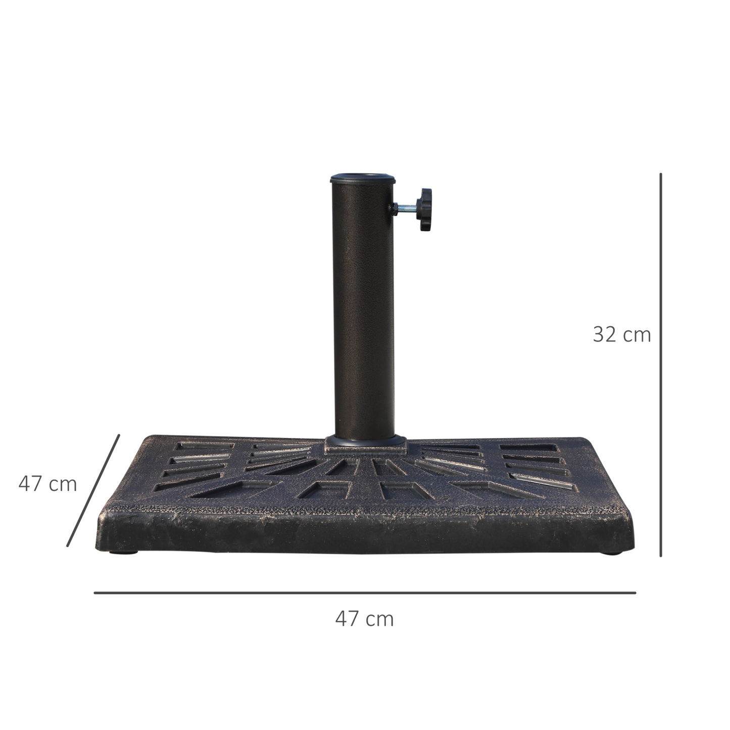 Bronze Square Umbrella Stand Base