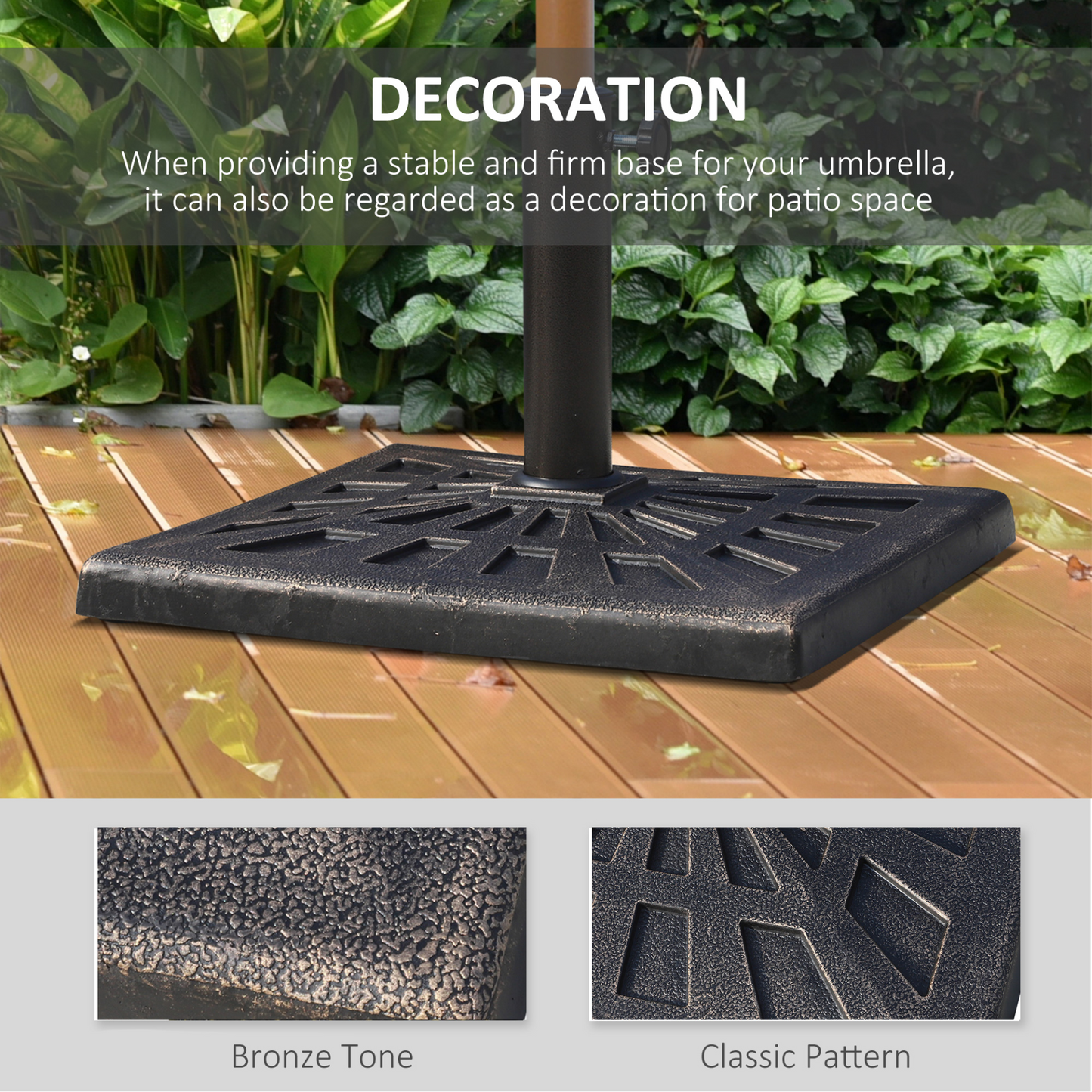 Bronze Square Umbrella Stand Base