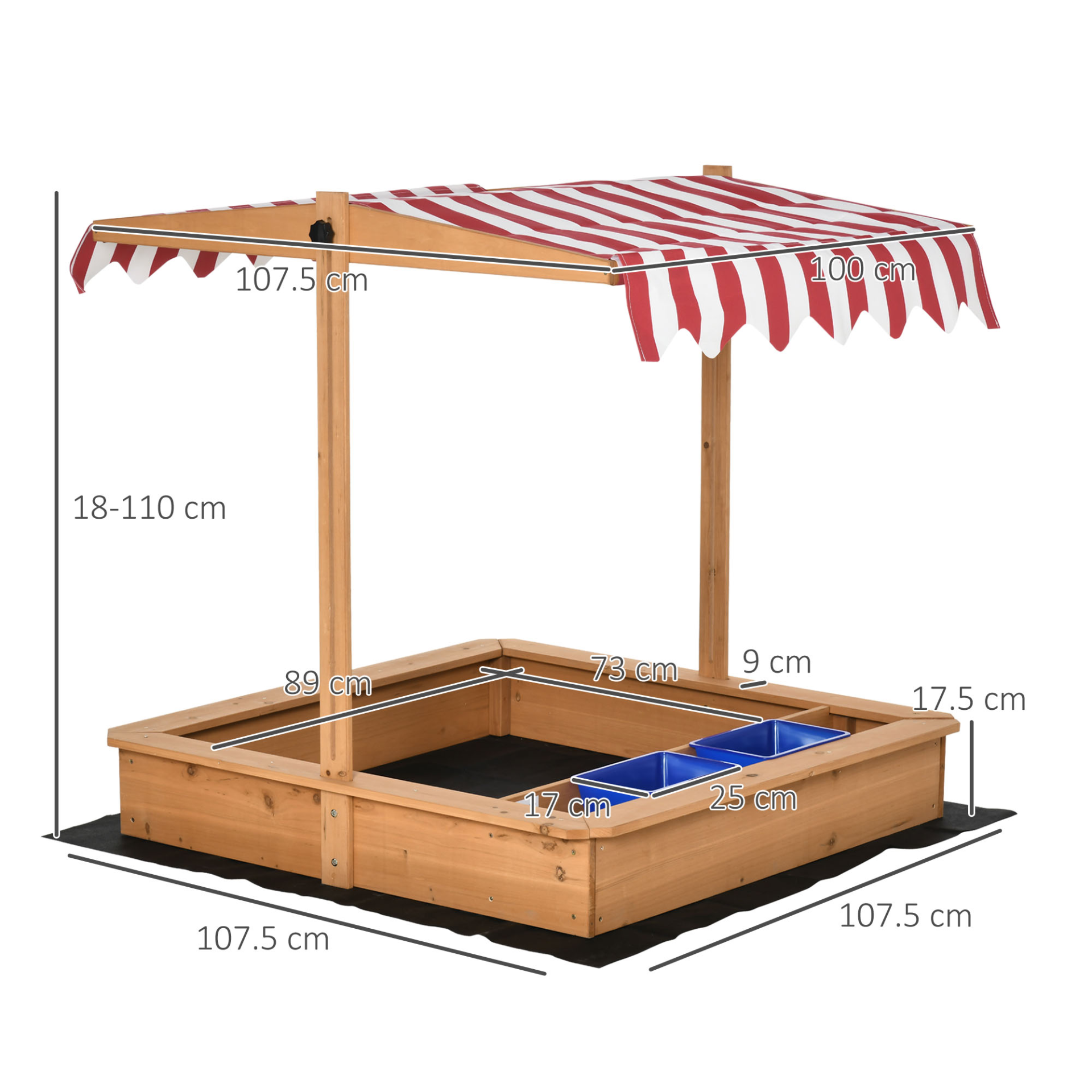 Kids Wooden Sand Pit with Cover