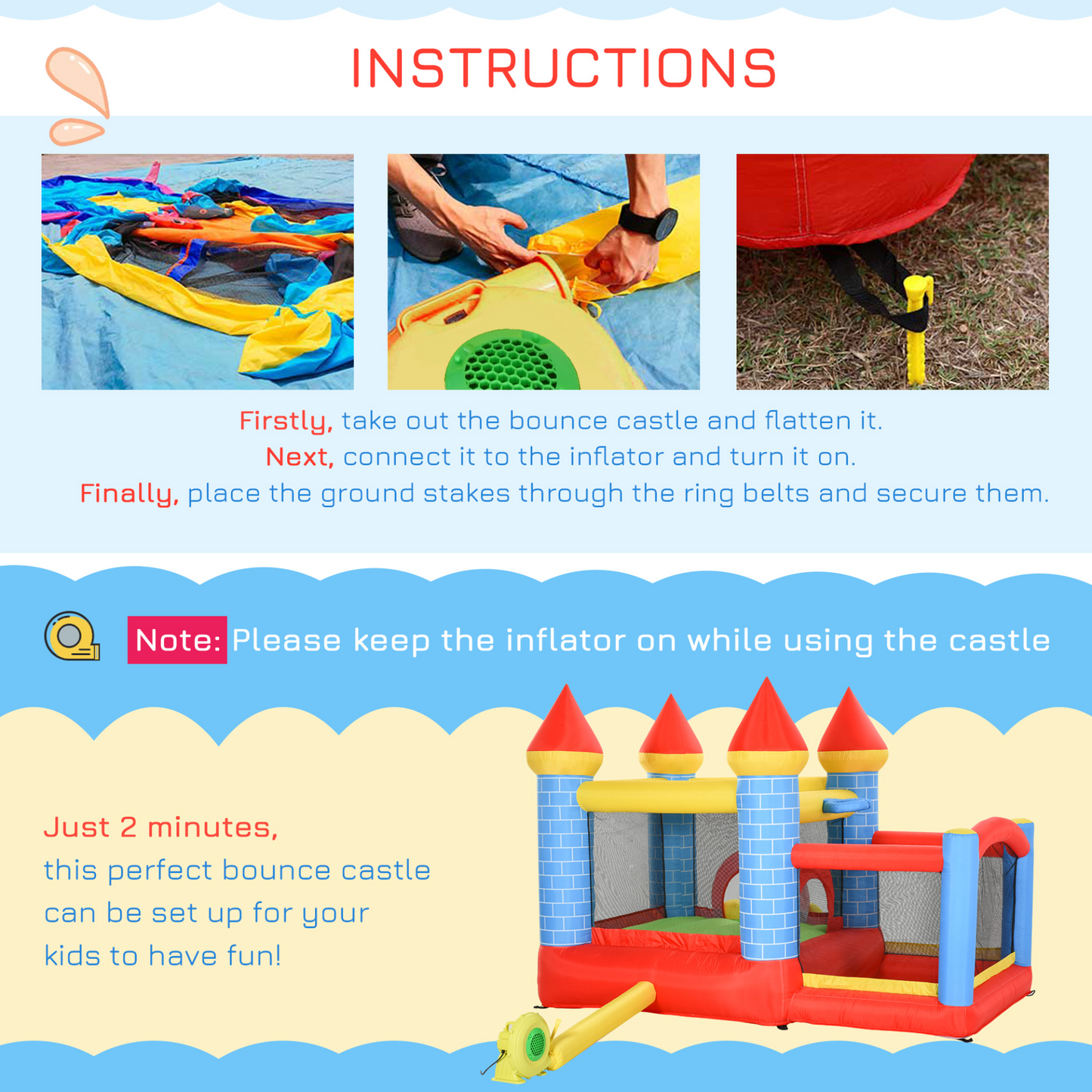 Kids Bounce Castle House Castle Design