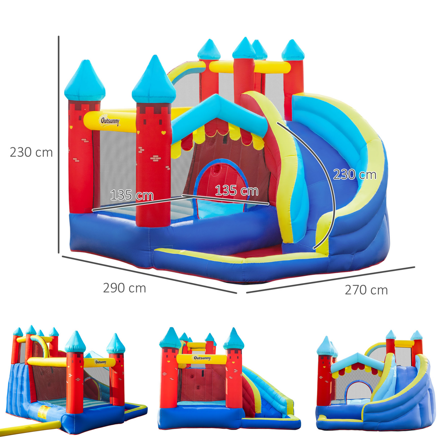 4 in 1 Kids Bouncy Castle with Blower 2.9 x 2.7 x 2.3m