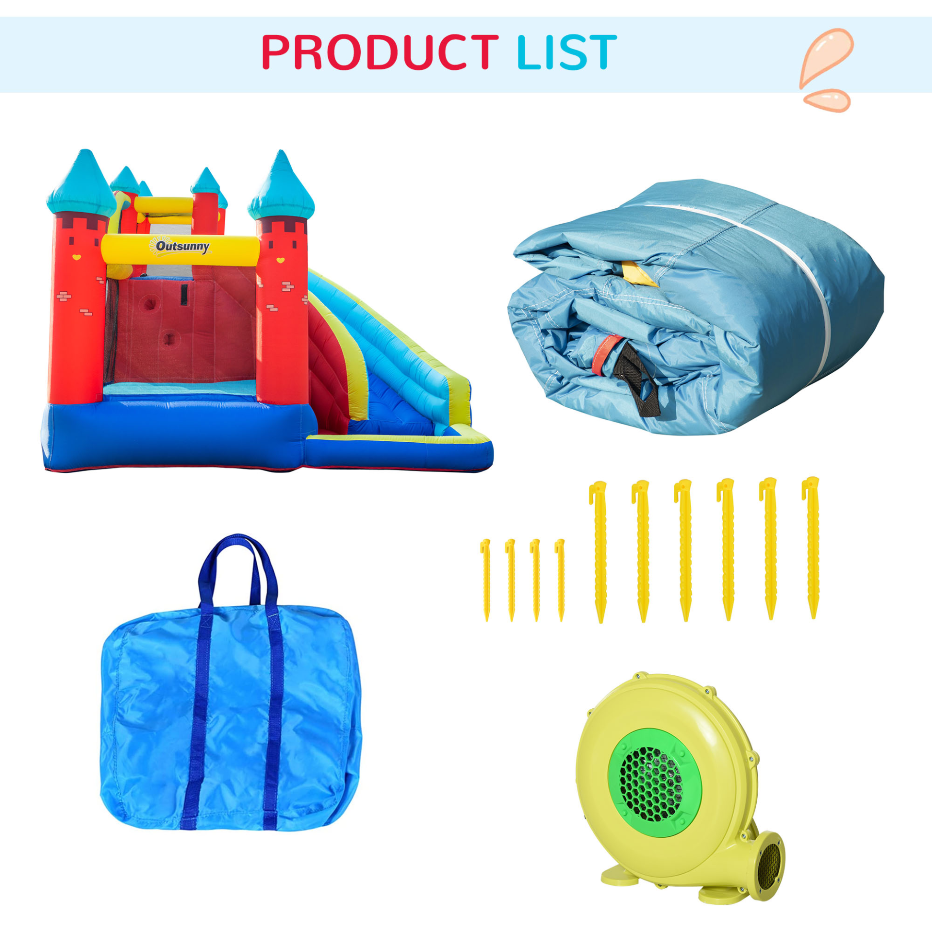 4 in 1 Kids Bouncy Castle with Blower 2.9 x 2.7 x 2.3m