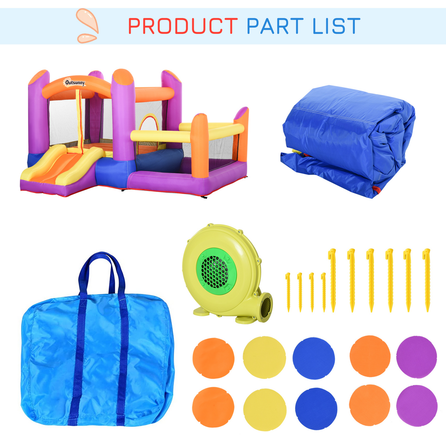 Kids Bounce Castle House Multi-color