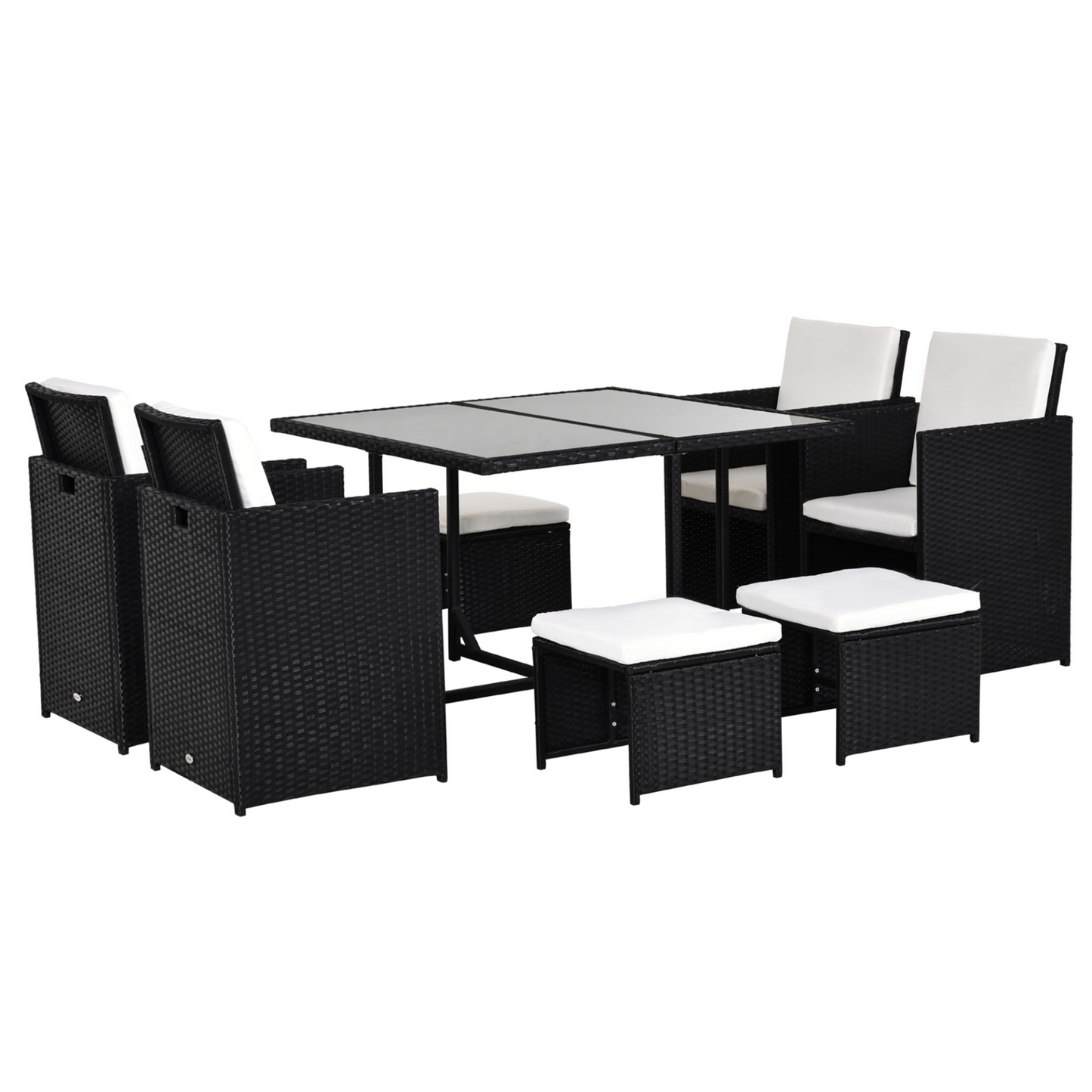 9PC Rattan Garden Dining Table Set