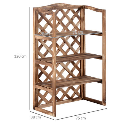 3-Tier Wooden Flower Stand