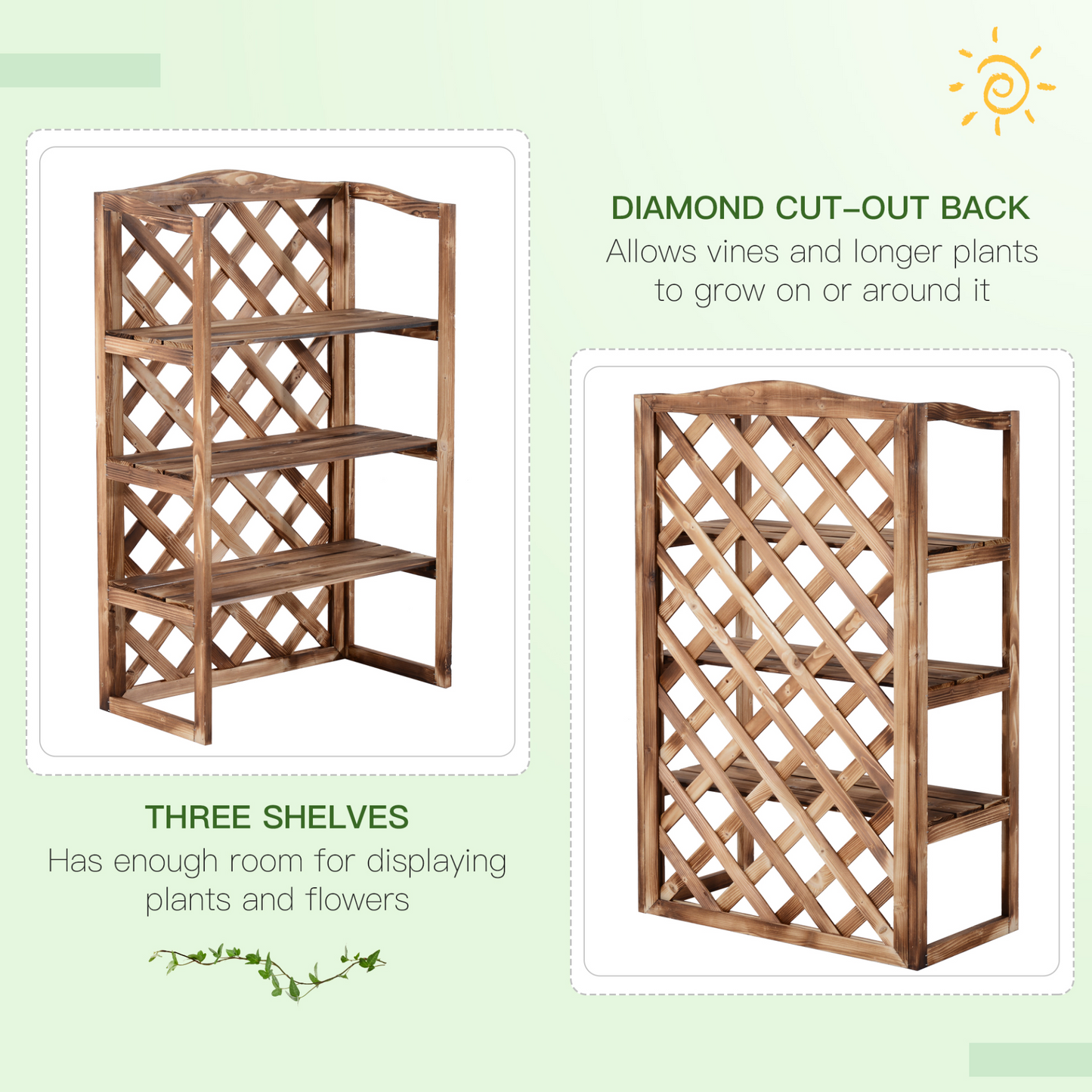 3-Tier Wooden Flower Stand