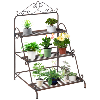 3 Tier Stair Style Metal Plant Stand