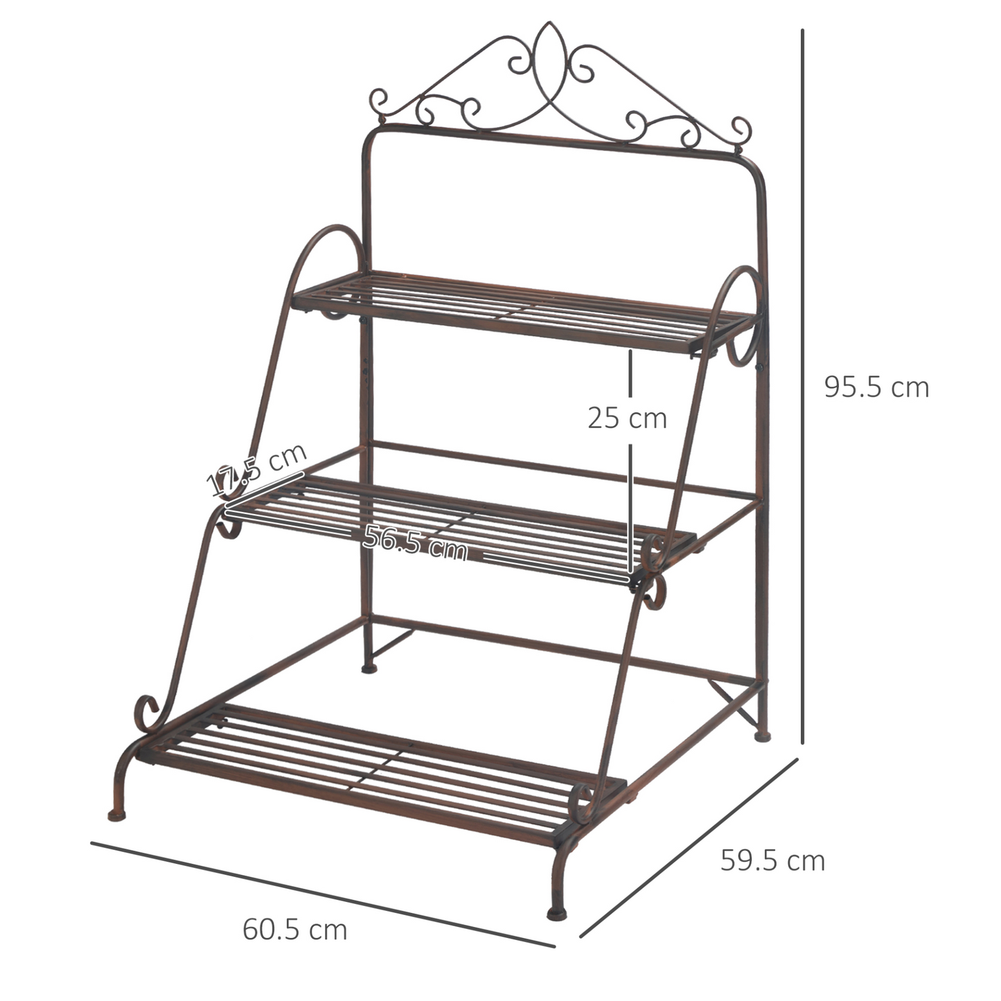 3 Tier Stair Style Metal Plant Stand