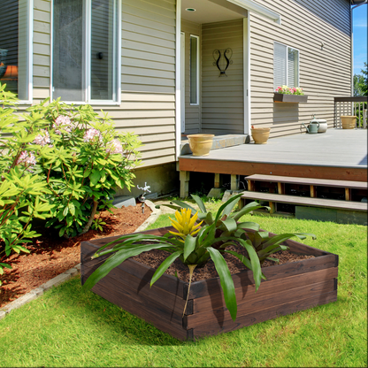 Wooden Raised Bed for Garden Plants 80L x 80W x 22.5H cm