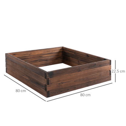 Wooden Raised Bed for Garden Plants 80L x 80W x 22.5H cm