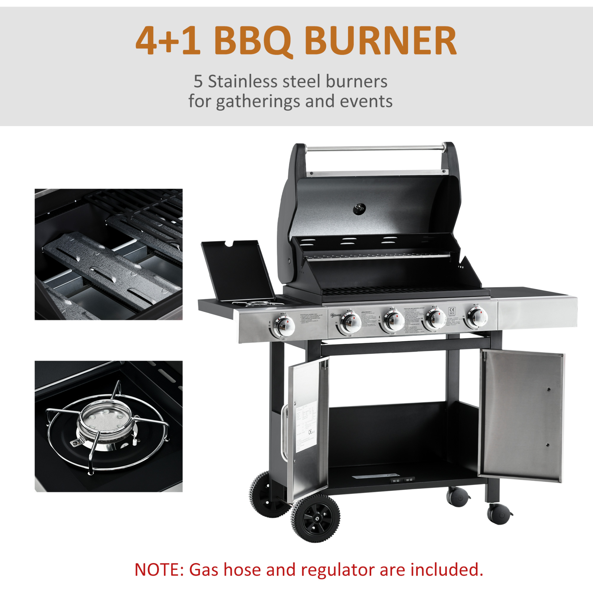 Gas Burner Barbecue Grill 4in1