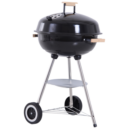 Portable Round Kettle Charcoal Grill BBQ Smoker with Lid