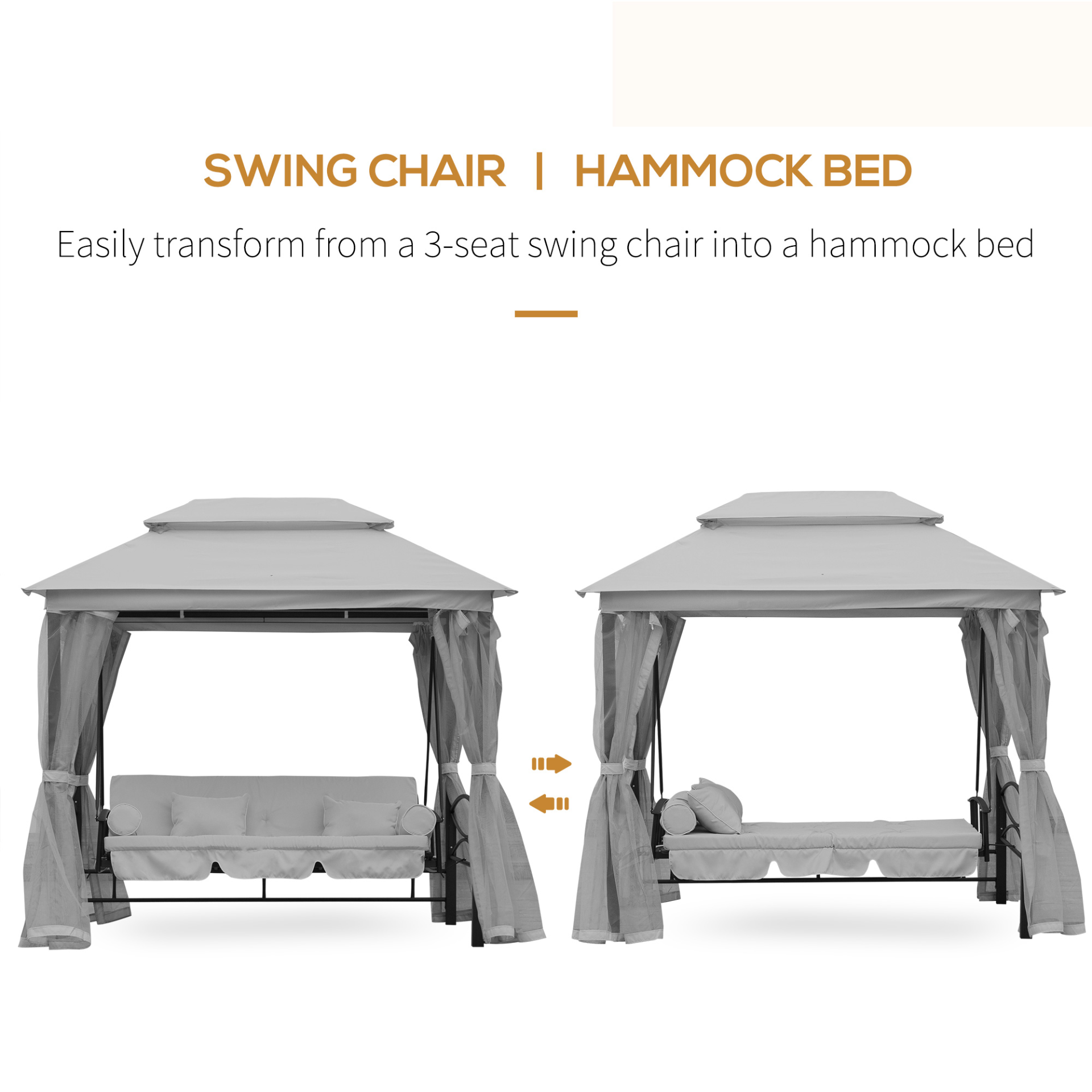 3-in-1 Convertible Garden Swing