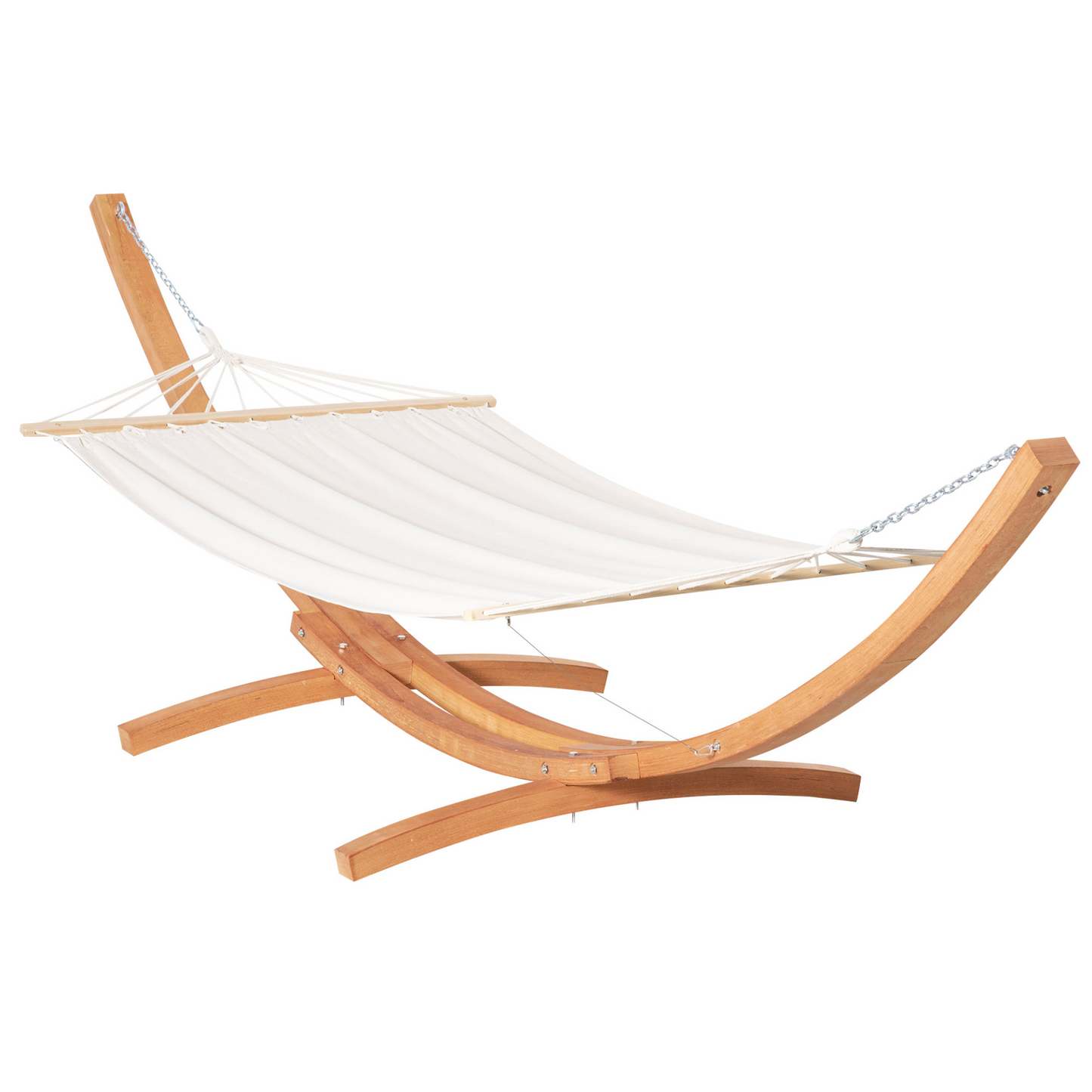 Outdoor Garden Hammock with Wooden Stand White