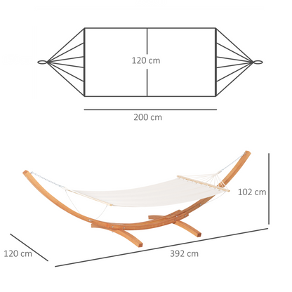 Outdoor Garden Hammock with Wooden Stand White