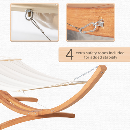 Outdoor Garden Hammock with Wooden Stand White