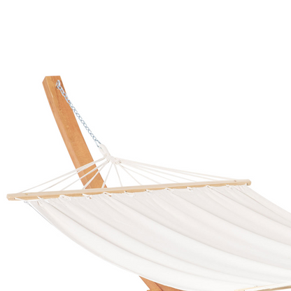 Outdoor Garden Hammock with Wooden Stand White