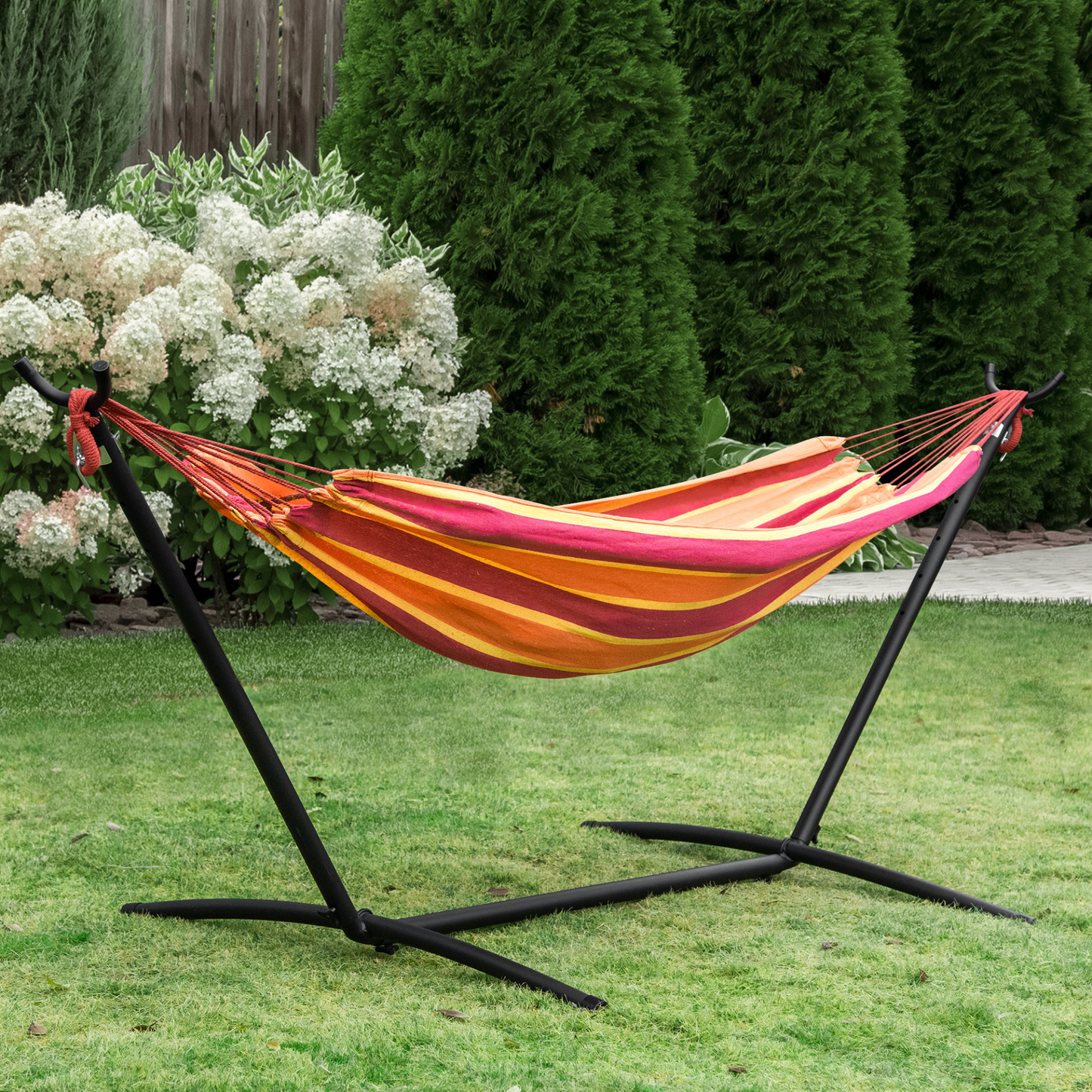 Hammock with Stand Red Stripe