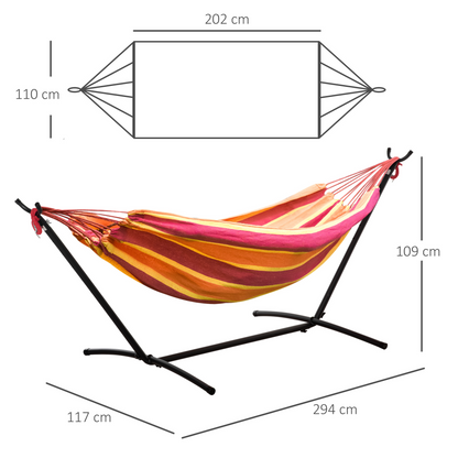 Hammock with Stand Red Stripe