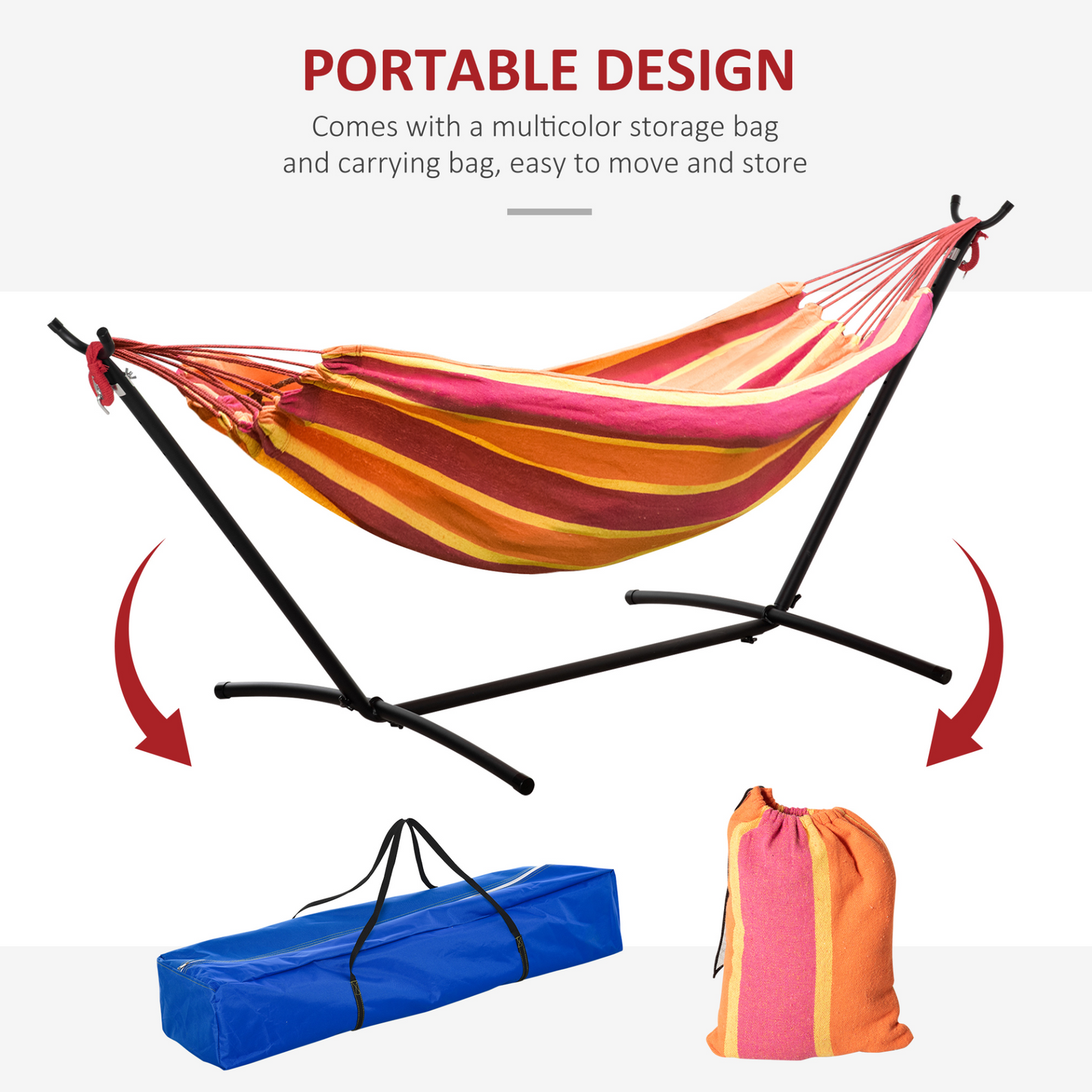 Hammock with Stand Red Stripe