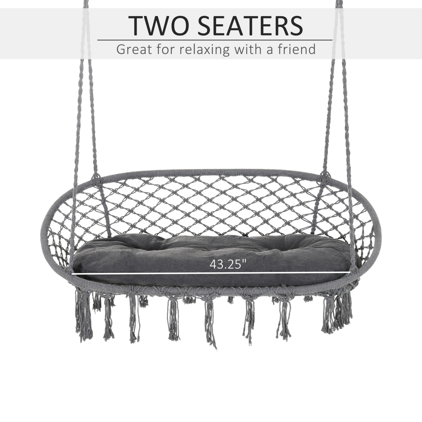  Hanging Double Hammock Chair Dark Grey