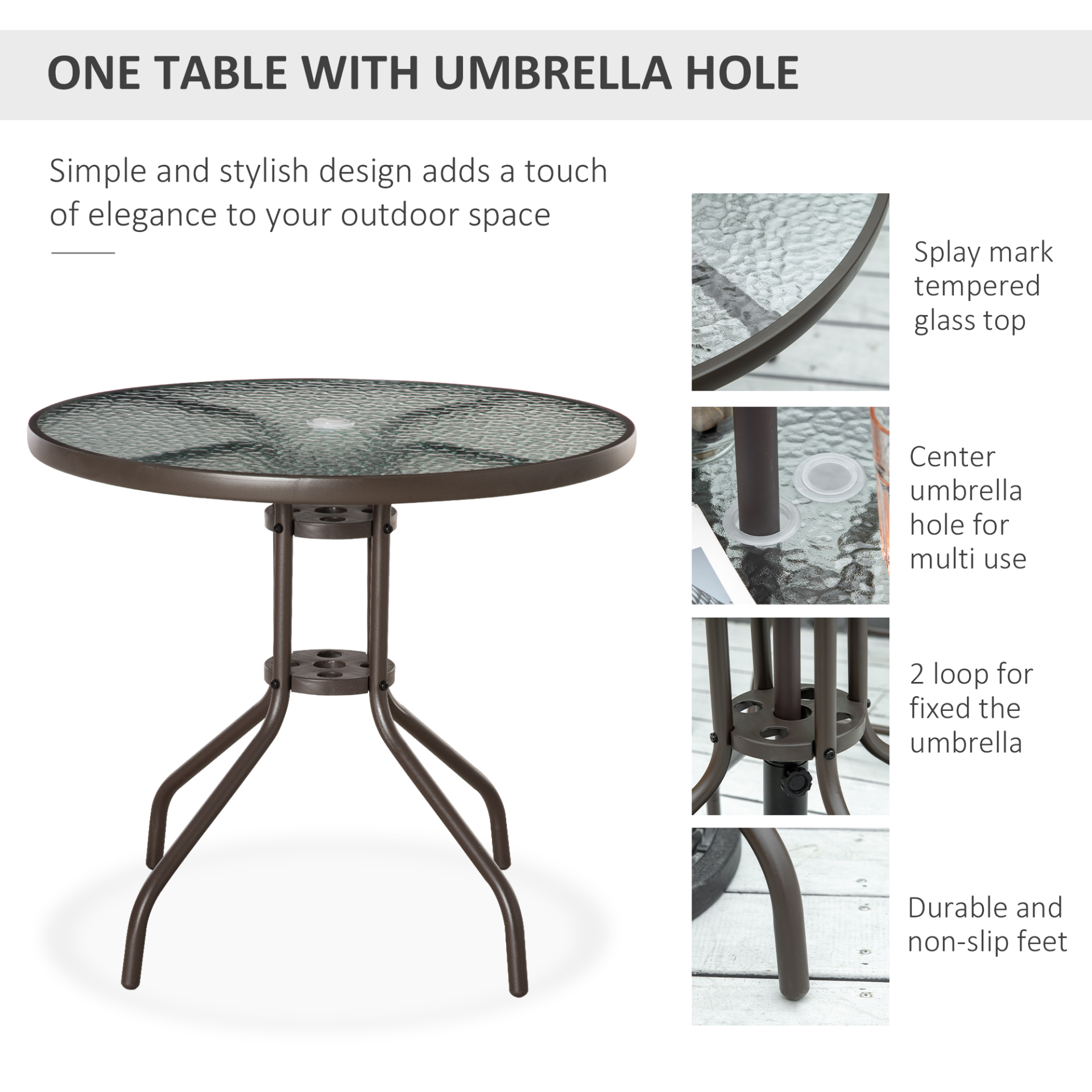 Grey 6 Piece Patio Dining Set with Umbrella