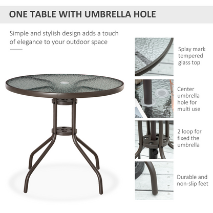 Grey 6 Piece Patio Dining Set with Umbrella