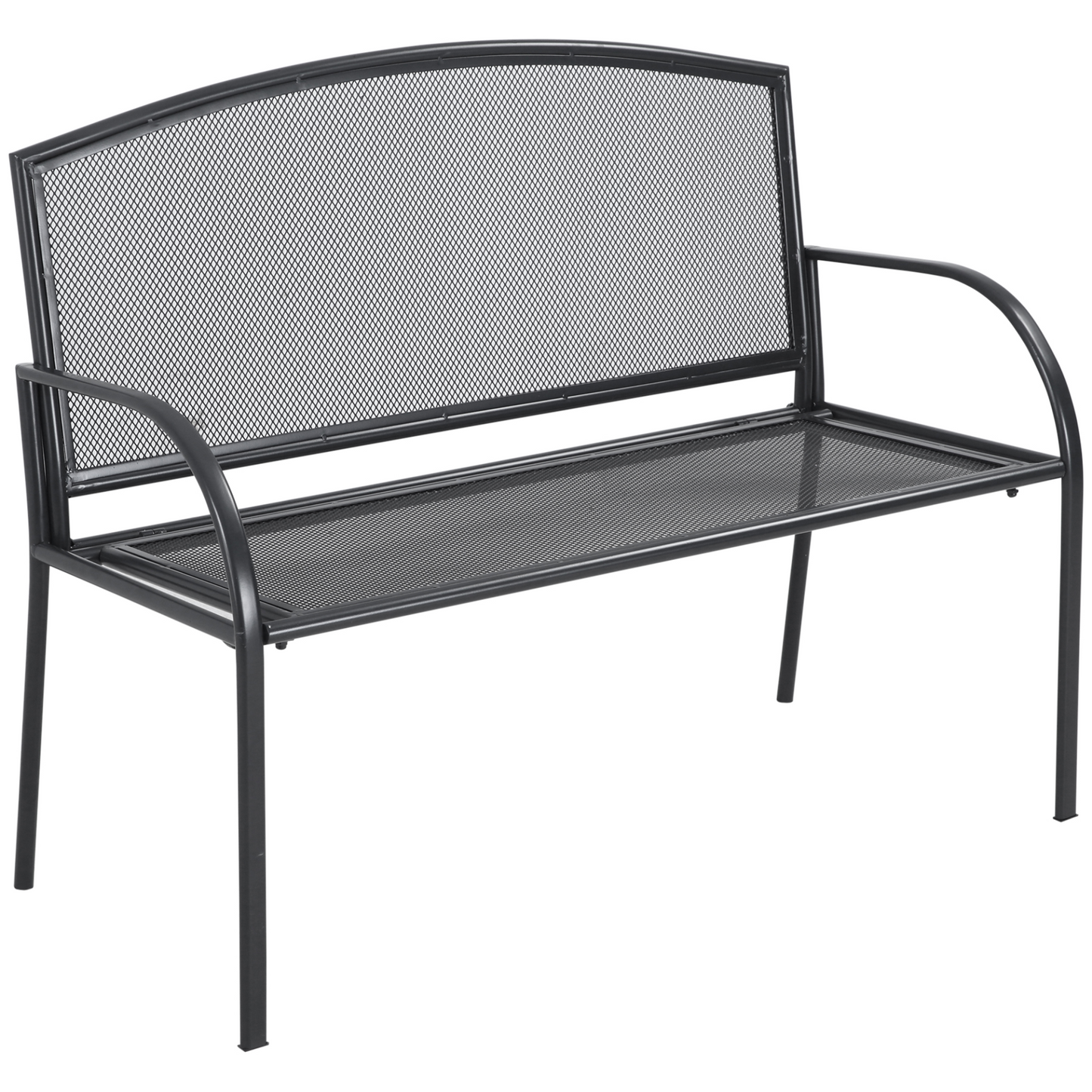  Grey Metal Garden Bench