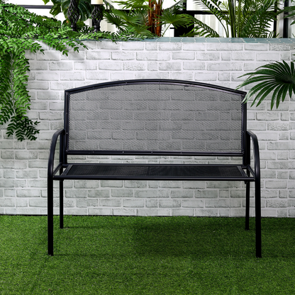  Grey Metal Garden Bench