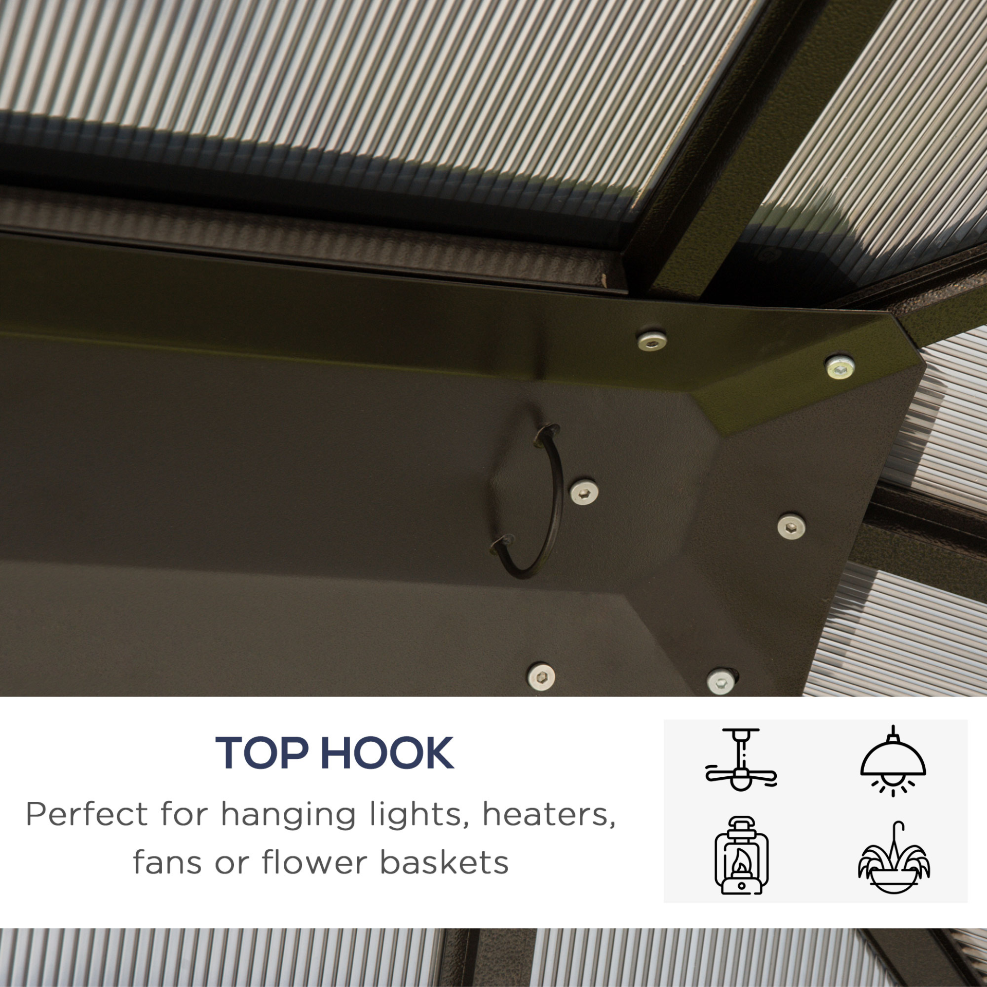 Hardtop Gazebo Canopy with Polycarbonate Roof