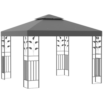 Outdoor Garden Steel Gazebo with 2 Tier Roof | Jscapes