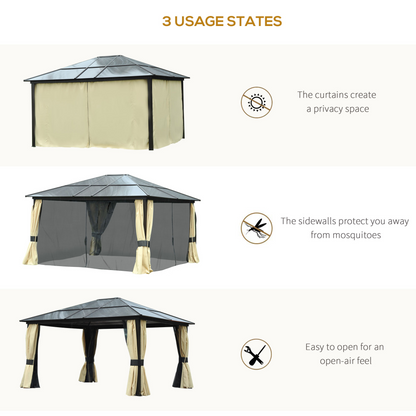 Outsunny Hardtop Gazebo with Polycarbonate Roof | Jscapes